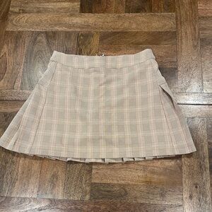 Altar'd State Women’s Plaid Skort in Brown and White Size S Flat Front Mini